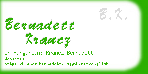 bernadett krancz business card